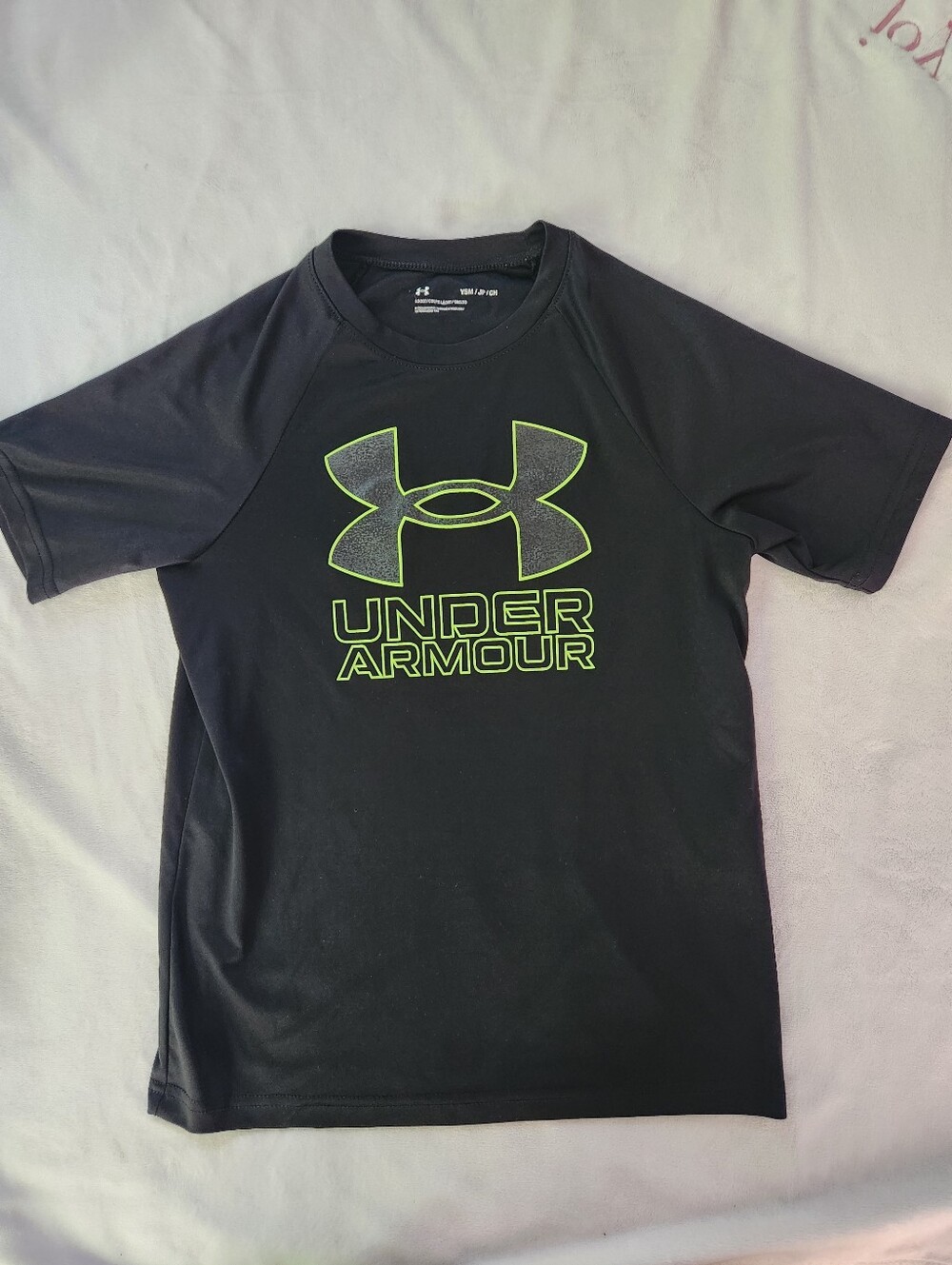 Under Armour Black Tee with Neon Green Logo